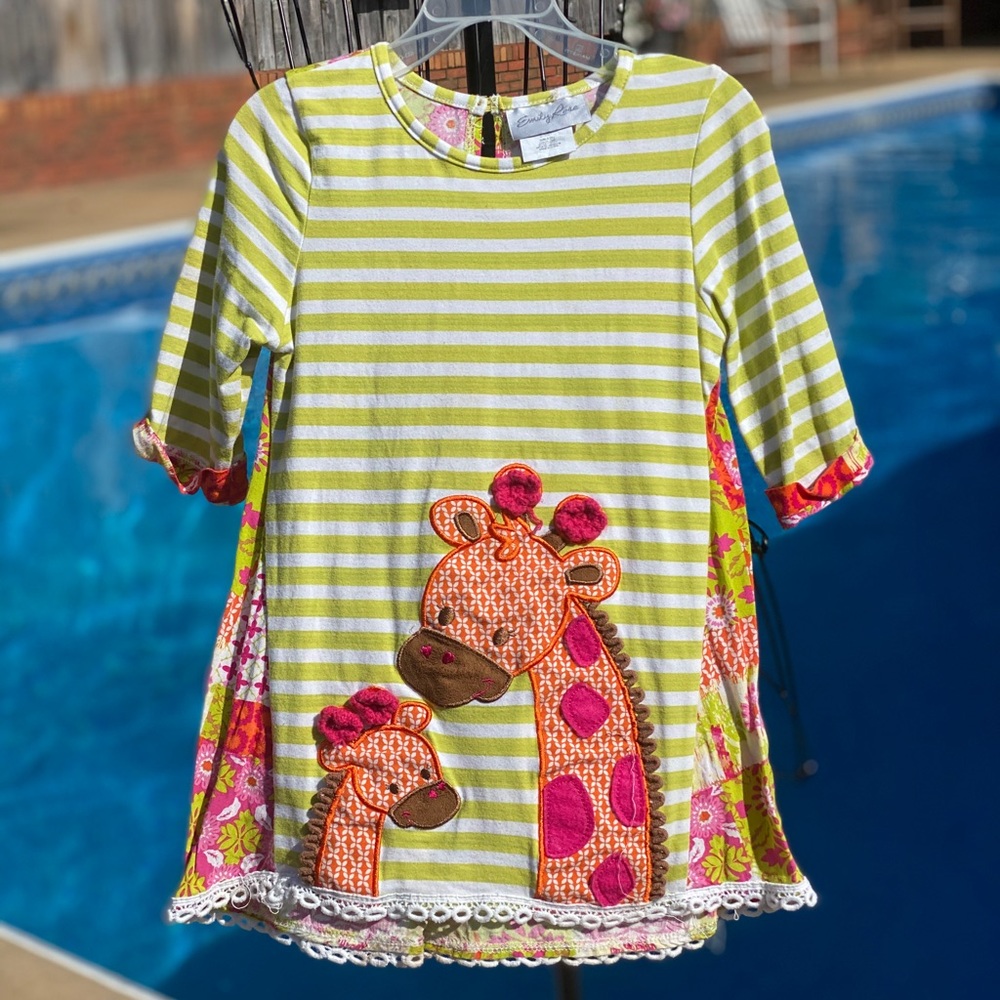 COPY - 4 for $20 girls “giraffe” tunic style top. Size 7